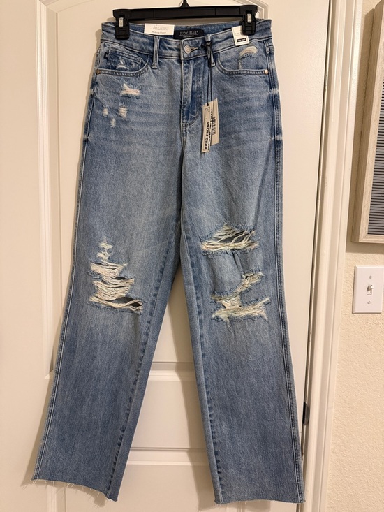 Judy Blue Denim - Judy Blue Light Blue 90s Straight Distressed Jeans